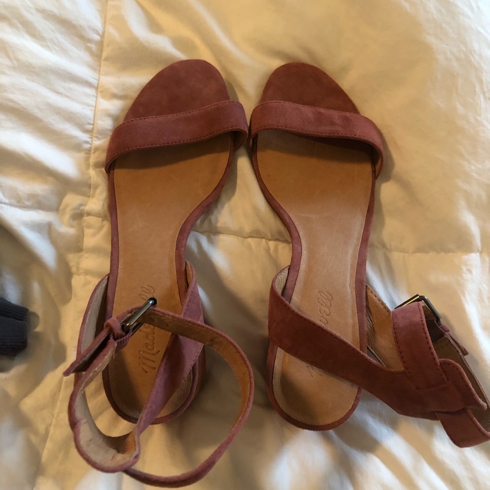 Madewell blush suede block heel brand new